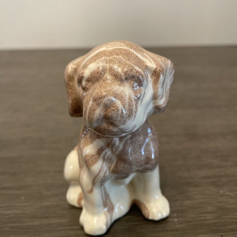 VINTAGE ST. HELENS ASH WARE CERAMIC DOG FIGURINE- SIGNED- PUG